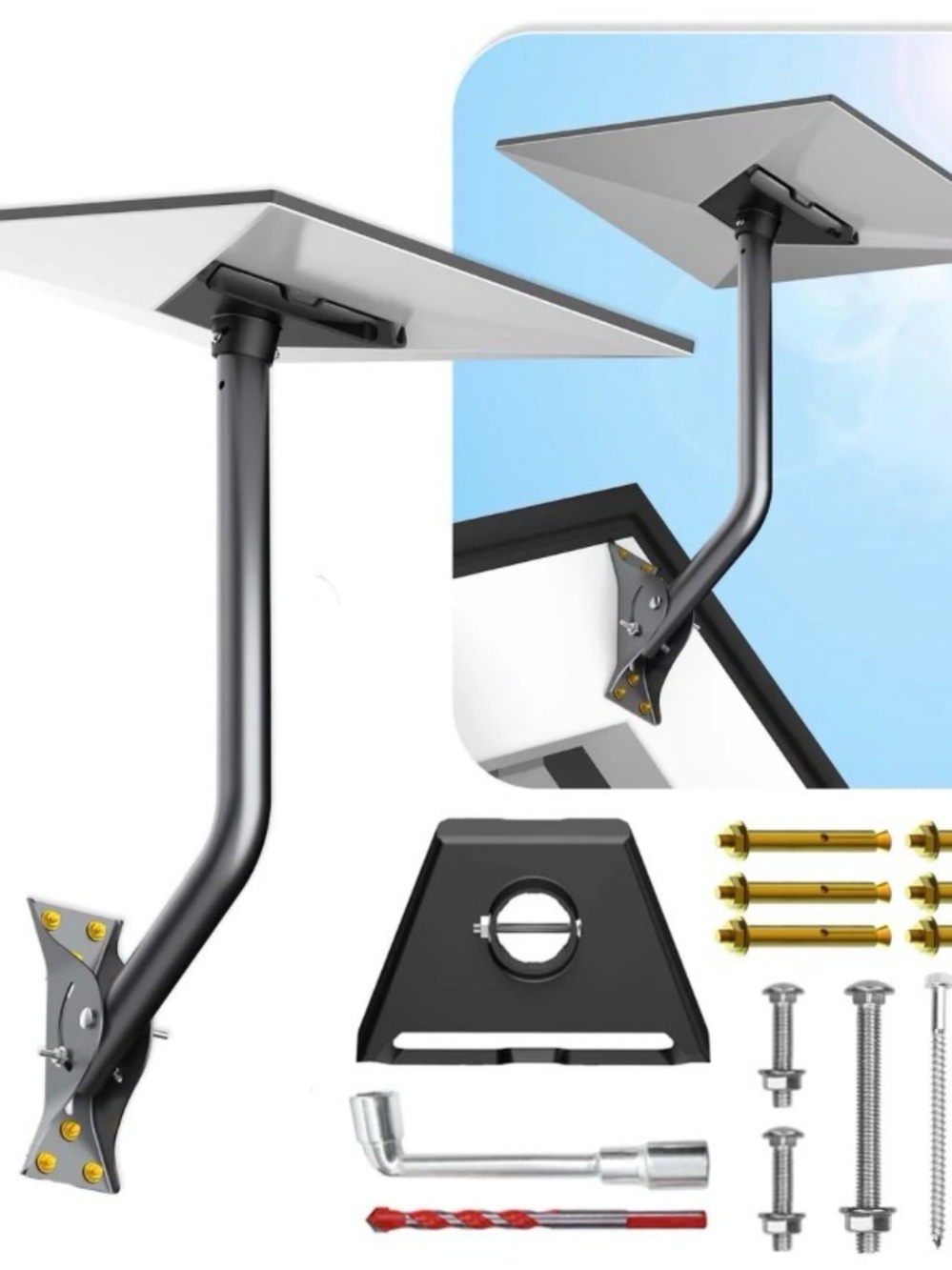 Standard 4/4X Mount for Starlink, Adjustable Wall/Roof Mounting Kit with Aluminu